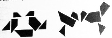 Two birds on a branch facing in peace;
 two birds facing in a fight.